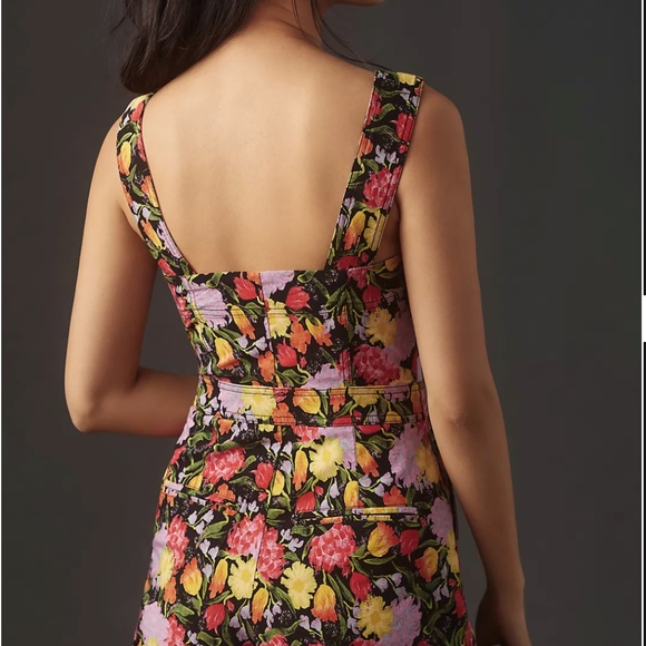 Yukiko Noritake Portside Button-Front Romper by Maeve Anthropologie shorts - Picture 3 of 7